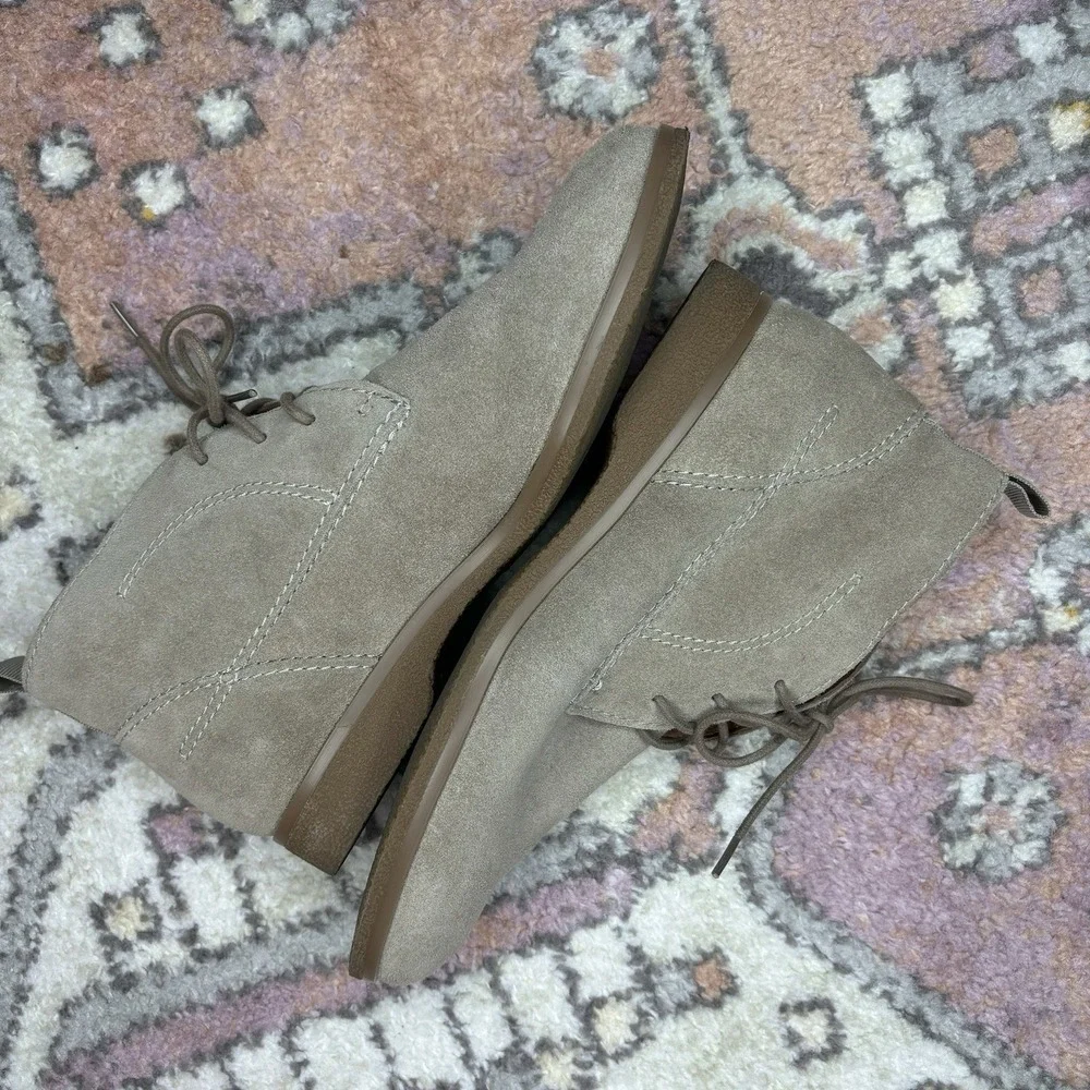 Franco Sarto Chukka Ankle Booties Beige‎ Suede Leather 8 Palazzo Boho Casual